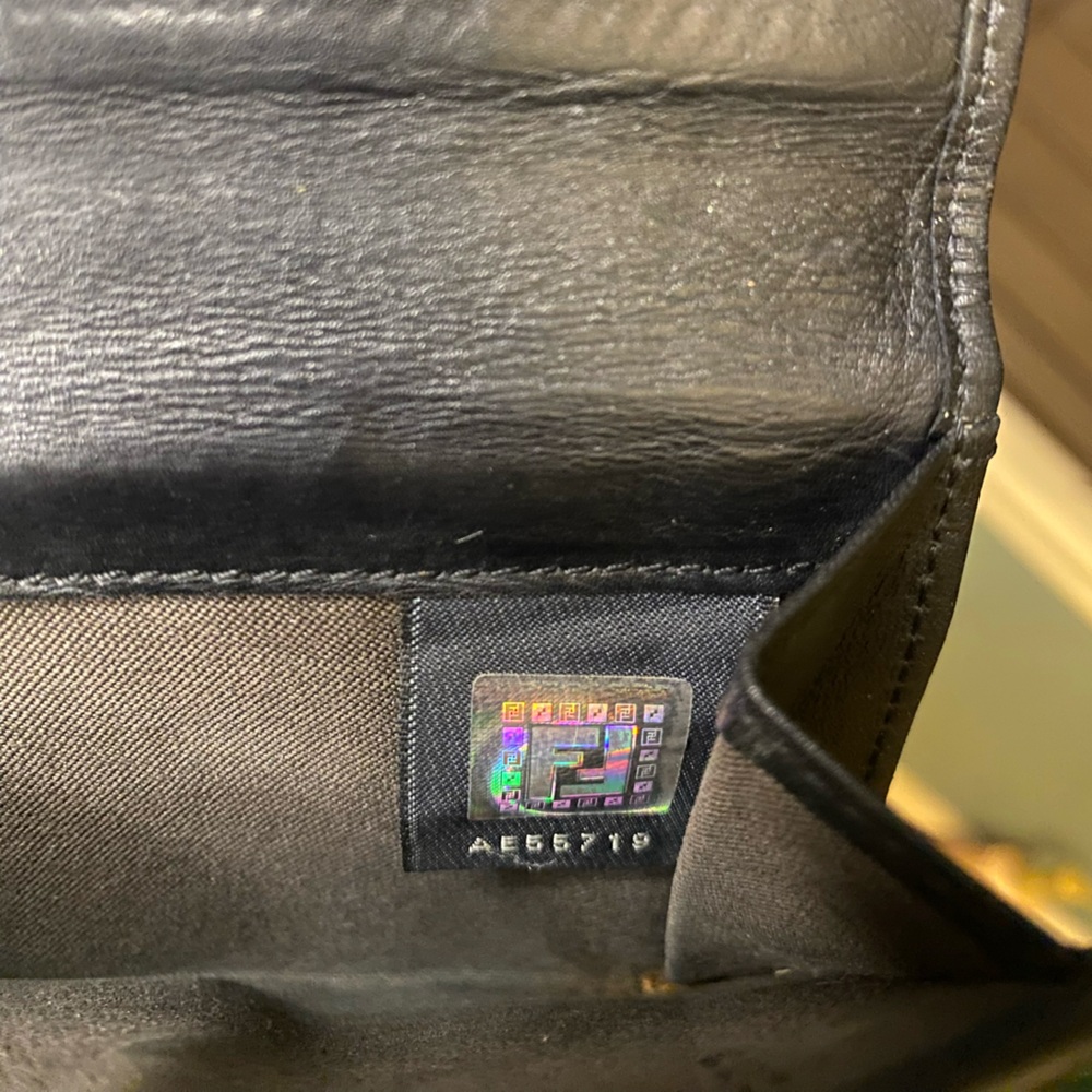 Pre-owned Vintage Fendi Zucchino FF Logo Compact Wallet Black - Picture 13 of 14